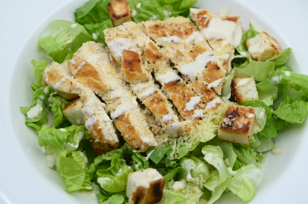 Chicken Caesar Salad with Bread dressing