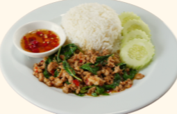Pad Kra Pao Pork MEAL 120g cucumber fishsauce