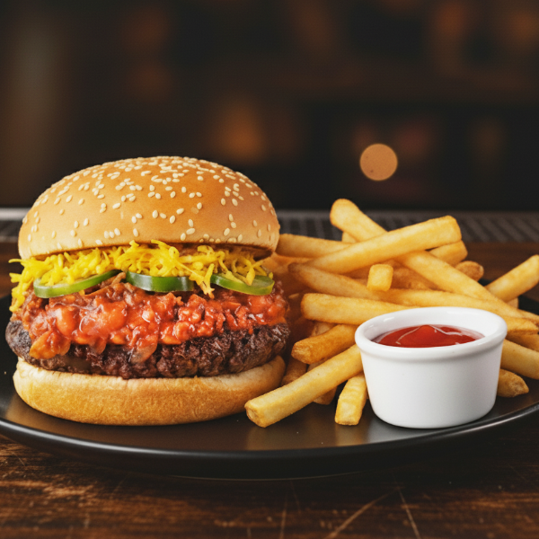 Jalapeno Chili Beef Cheeseburger 40g cheese